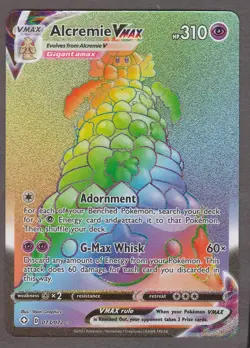 Alcremie VMAX 073/072 Rainbow Rare Secret Rare Shining Fates Holo Pokemon NM - Image 1