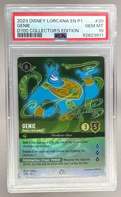 3911 Genie Powers Unleashed 2023 Disney Lorcana #20 D100 Promo PSA 10 - Image 1