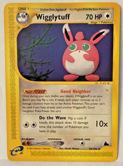 Wigglytuff - 34/144 - Rare - Non Holo - Skyridge - Pokemon Card - LP+ - Image 1