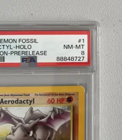 Aerodactyl 1st Edition RARE Prerelease POKEMON Card PSA 8 NM-MT FOSSIL Holo 1/62 - Image 2