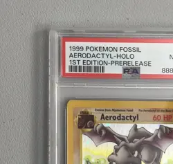 Aerodactyl 1st Edition RARE Prerelease POKEMON Card PSA 8 NM-MT FOSSIL Holo 1/62 - Image 4