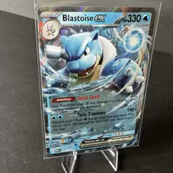 Blastoise ex 009/165 Scarlet & Violet 151 Double Rare Holo Pokemon TCG Card NM - Image 1
