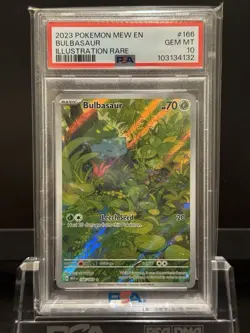 Pokemon TCG Bulbasaur 151 Illustration Rare Card 166/165 PSA 10 - Image 1