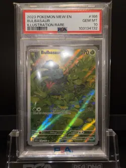 Pokemon TCG Bulbasaur 151 Illustration Rare Card 166/165 PSA 10 - Image 2