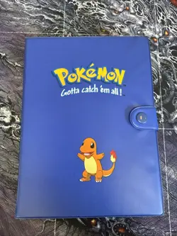 1999 Pokemon Charmander Blue Collector's Album Vintage Pocket Binder + Cards Lot - Image 1