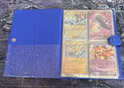 1999 Pokemon Charmander Blue Collector's Album Vintage Pocket Binder + Cards Lot - Image 3
