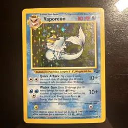 Vaporeon Jungle Holo Rare 12/64 Unlimited LP-MP Vintage Pokemon Card - Image 1