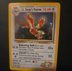 Pokemon TCG Gym Heroes Lt. Surge's Fearow Holo Card 7/132 Unlimited SWIRL NM - Image 1