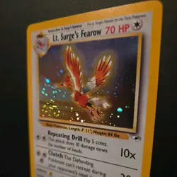 Pokemon TCG Gym Heroes Lt. Surge's Fearow Holo Card 7/132 Unlimited SWIRL NM - Image 2