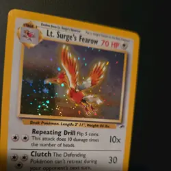 Pokemon TCG Gym Heroes Lt. Surge's Fearow Holo Card 7/132 Unlimited SWIRL NM - Image 3