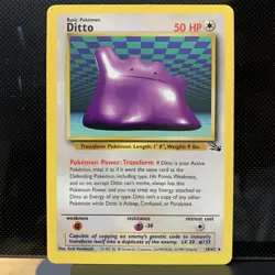 Ditto Fossil 18/62 Regular Card Keiji Kinebuchi Pokemon TCG 1999 Nm - Image 1