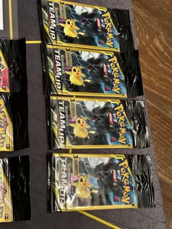 Sun Moon Team Up Tag Team 3-Card Booster Packs New Full Art Set Long Crimp Pack - Image 2