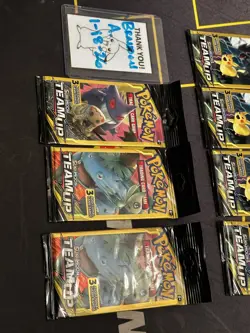 Sun Moon Team Up Tag Team 3-Card Booster Packs New Full Art Set Long Crimp Pack - Image 3