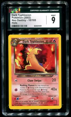 CGC 9 Dark Typhlosion Holo Rare Neo Destiny 2002 Pokemon Card #10 - Image 1