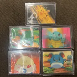 Lenticular 3D Pokemon set of 5 Card Pikachu, Baulbasur, squirtle, togapi, Merill - Image 2