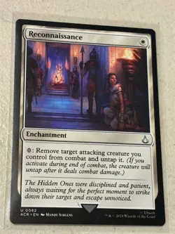 mtg Reconnaissance, rare enchantment, Assassin's Creed, unplayed - Image 1