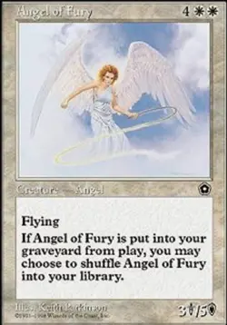MTG Angel of Fury, Portal Second Age, Heavily Played, English - Image 1
