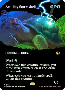 MTG FOIL Ambling Stormshell Borderless - Tarkir: Dragonstorm #332 - Image 1