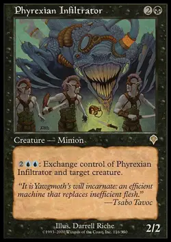 Damaged, English - 1 x MTG Phyrexian Infiltrator - Foil Invasion - Image 1