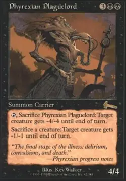 Slightly Played, English - 4 x MTG Phyrexian Plaguelord Urza's Legacy - Image 1