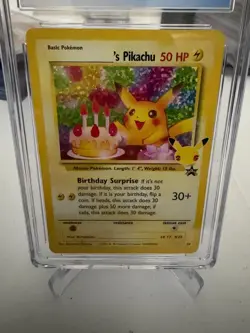 2021 Pokemon Celebrations Birthday Pikachu Black Star Promo CGC 9.5 Blue Label - Image 2