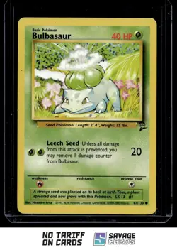 2000 Pokemon Classic - Base Set 2 Bulbasaur #67/130 Basic/Common - Image 1