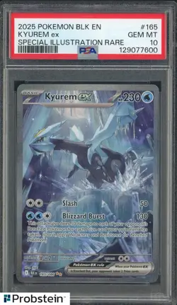 2025 POKEMON BLK EN SPECIAL ILLUSTRATION RARE #165 KYUREM EX PSA 10 GEM MINT - Image 1