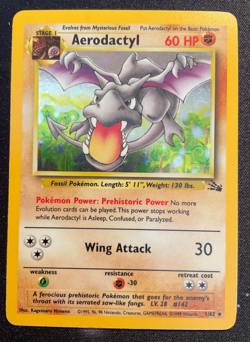 Pokemon TCG Aerodactyl - 1/62 Fossil Holo LP+ - Image 1