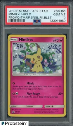 2019 POKEMON SM BLACK STAR PROMO #SM163 MIMIKYU-HOLO PROMO-TM.UP PSA 10 - Image 1