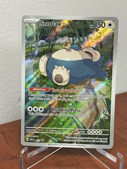 Pokemon TCG Snorlax Illustration Rare Scarlet and Violet 151 ETB Promo - Image 1