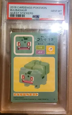 2018 CARDDASS POKEMON QUEST STICKERS BULBASAUR PSA 10 *POP 9* - Image 1