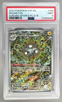 6842 Magneton 2023 Pokemon SV Surging Sparks Center ETB Promo #159 PSA 9 - Image 1