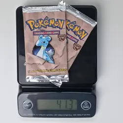 2 Pokemon Fossil Unlimited Sealed Booster Packs WotC 1999 Lapras Art Vintage TCG - Image 1