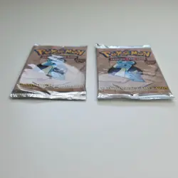 2 Pokemon Fossil Unlimited Sealed Booster Packs WotC 1999 Lapras Art Vintage TCG - Image 4