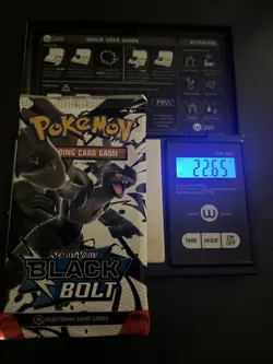 Heavy 22.65g Pokemon TCG SV 10.5 Black Bolt Booster Pack Sealed! - Image 1