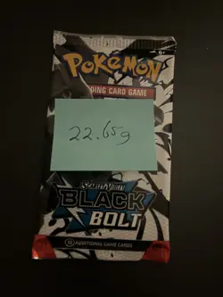 Heavy 22.65g Pokemon TCG SV 10.5 Black Bolt Booster Pack Sealed! - Image 3
