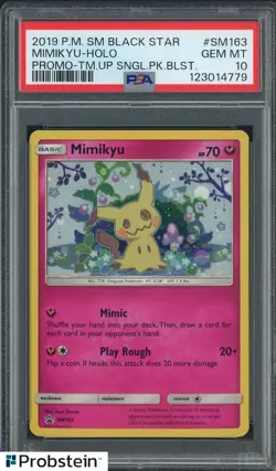 2019 POKEMON SM BLACK STAR PROMO #SM163 MIMIKYU-HOLO PROMO-TM.UP PSA 10 - Image 1