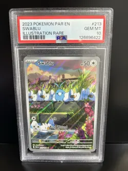 Pokemon Swablu SV04: Paradox Rift 213/182 Illustration Rare Holo PSA 10 - Image 1