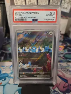 Pokemon TCG Swablu Paradox Rift 213/182 Holo Illustration Rare PSA 10 - Image 1