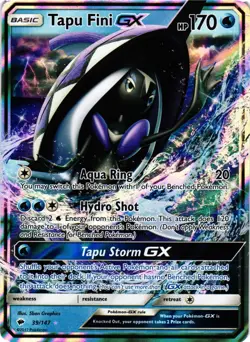 Pokemon TCG Tapu Fini GX 39/147 Sun & Moon Burning Shadows Ultra Rare VLP - Image 1