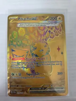2025 Pokemon SV Prismatic Evolutions Pikachu ex Full Art Gold #179/131 - Image 1