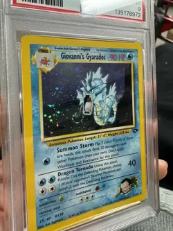 Swirl 2000 Pokemon Giovanni's Gyarados Holo Rare 5/132 Gym Challenge PSA 9 Mint - Image 1