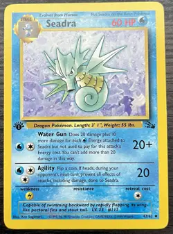 1st Edition Seadra 42/62 Pokemon TCG WOTC Base Set Fossil Uncommon MINT NM - Image 1