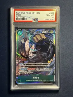2025 One Piece A Fist of Divine Speed - Jinbe - OP11-031 Alt Art PSA 9 (Aug 25) - Image 1