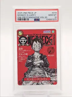 MONKEY D. LUFFY 2025 ONE PIECE JAPANESE VOL.20 SUPER RARE C #ST21 PSA 10 Q6093 - Image 1