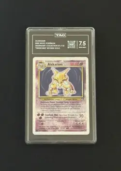 2002 Pokemon Legendary Collection Alakazam Reverse Holo #1/110 TAG 7.5 - Image 3