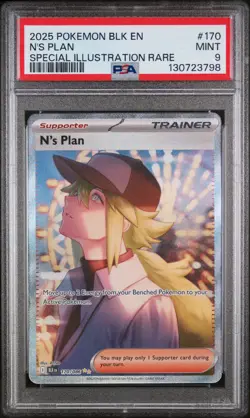 N's Plan Special Illustration Rare Pokemon Blk En-Black Bolt 170/086 PSA 9 - Image 1