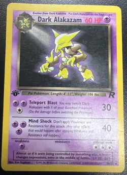 DARK ALAKAZAM Pokemon Card - WOTC - 1st Edition - Team Rocket - 18/82 - NM #2 - Image 1