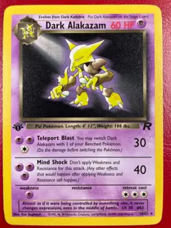 Dark Alakazam 18/82 Team Rocket Regular First Edition Pokemon Card - Image 1