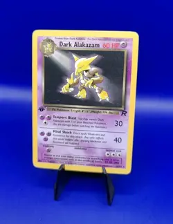 Dark Alakazam 18/82 1st Edition Non Holo Rare Team Rocket Pokemon Card WOTC LP - Image 3